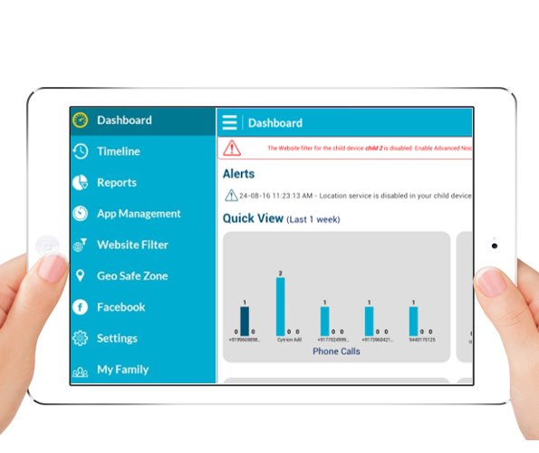 IPad - Dash board ipad Parental controls Nischint